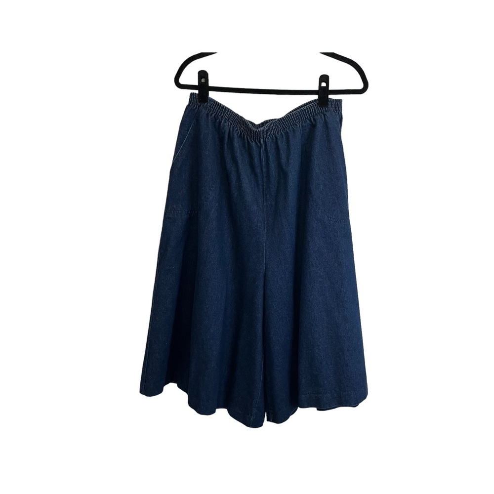 Vintage Jaylan of California Blue Jean Crop Capri Wide Leg Pull On Women Size 36